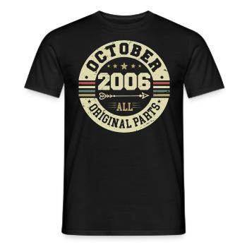 Legendary since October 2006 Birthday October 2006 - Men's T-Shirt - black - Front - AI Model Male 178 light (178cm)