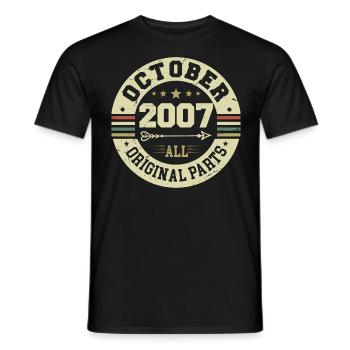 Legendary since October 2007 Birthday October 2007 - Men's T-Shirt - black - Front - AI Model Male 178 light (178cm)