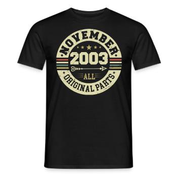 Millésime Novembre 2003 - Anniversaire Novembre 2003 - T-shirt homme - noir - Devant - AI Model Male 178 light (178cm)