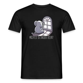 Voulez-vous en parler ? Éléphant triste - T-shirt homme - noir - Devant - AI Model Male 178 light (178cm)
