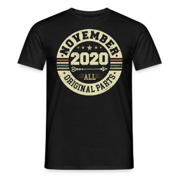 Millésime Novembre 2020 - Anniversaire Novembre 2020 - T-shirt homme - noir - Devant - AI Model Male 178 light (178cm)