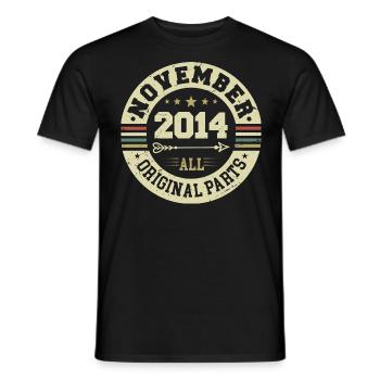 Millésime Novembre 2014 - Anniversaire Novembre 2014 - T-shirt homme - noir - Devant - AI Model Male 178 light (178cm)