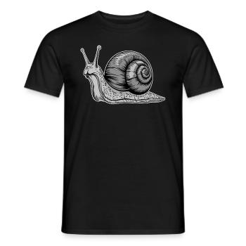 Illustration graphique d’animal escargot gris - T-shirt homme - noir - Devant - AI Model Male 178 light (178cm)