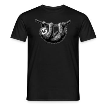Gray Sloth Art Design Animal Graphic - Men's T-Shirt - black - Front - AI Model Male 178 light (178cm)