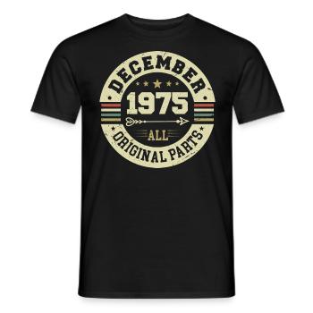 Legends Birthday December 1975 Born Gift - Men's T-Shirt - black - Front - AI Model Male 178 light (178cm)