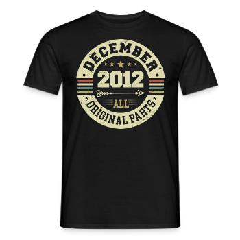 Legends Birthday December 2012 Born Gift - Men's T-Shirt - black - Front - AI Model Male 178 light (178cm)