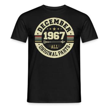 Legends Birthday December 1967 Born Gift - Men's T-Shirt - black - Front - AI Model Male 178 light (178cm)