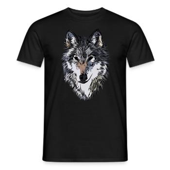 Conception graphique de visage de chien - T-shirt homme - noir - Devant - AI Model Male 178 light (178cm)