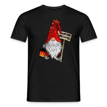 Nain de jardin – Noël Gnome - T-shirt homme - noir - Devant - AI Model Male 178 light (178cm)