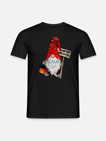 Garten Wichtel – Weihnachtsgnom - Männer T-Shirt - Schwarz