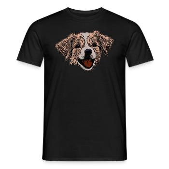 Visage de chien Conception graphique Animal de compagnie - T-shirt homme - noir - Devant - AI Model Male 178 light (178cm)