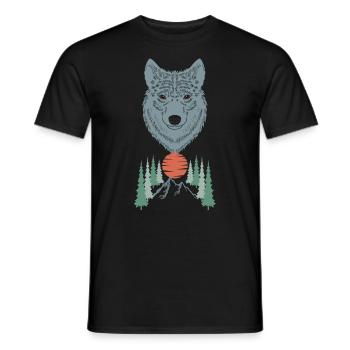 love dog head graphic in nature in the forest - Männer T-Shirt - Schwarz - Vorne - AI Model Male 178 light (178cm)