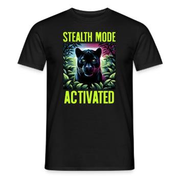 Stealth Mode Activated Panther Jungle Animal Lover - Men's T-Shirt - black - Front - AI Model Male 178 light (178cm)