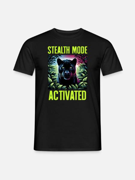 Stealth Mode aktivert Panther Jungle Animal Lover - T-skjorte herre - svart