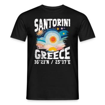 Griechenland Ägäische Inseln Col - Männer T-Shirt - Schwarz - Vorne - AI Model Male 178 light (178cm)