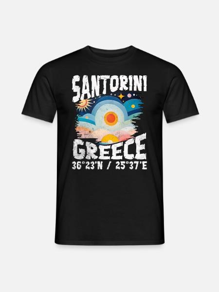 Greece aegean islands col - Mænd T-shirt - sort