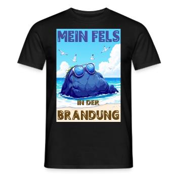 Mon rocher dans les vagues - version allemande - T-shirt homme - noir - Devant - AI Model Male 178 light (178cm)