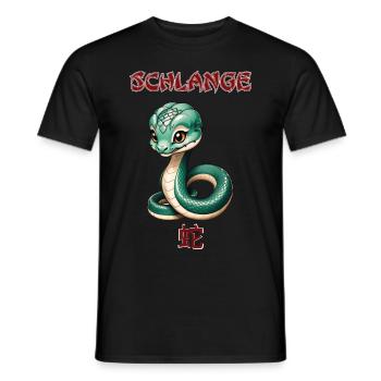 Schlange - chinesisches Sternzeichen - Astrologie - Männer T-Shirt - Schwarz - Vorne - AI Model Male 178 light (178cm)