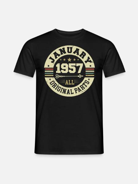 January 1957 - Geburtstag im Januar 1957 - Mænd T-shirt - sort