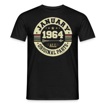 January 1964 - Geburtstag im Januar 1964 - Männer T-Shirt - Schwarz - Vorne - AI Model Male 178 light (178cm)