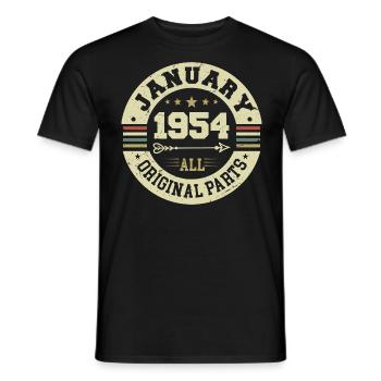 Janvier 1954 - Anniversaire en janvier 1954 - T-shirt homme - noir - Devant - AI Model Male 178 light (178cm)