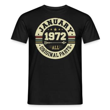 January 1972 - Geburtstag im Januar 1972 - Männer T-Shirt - Schwarz - Vorne - AI Model Male 178 light (178cm)