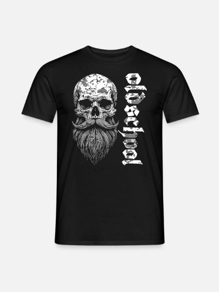 Oldschool Bearded Skull - Men's T-Shirt - black