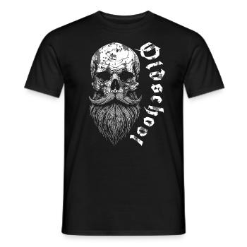 Crâne barbu à l’ancienne - T-shirt homme - noir - Devant - AI Model Male 178 light (178cm)