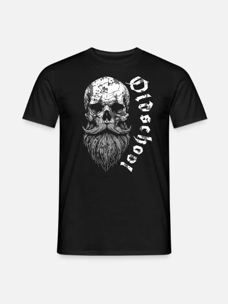 Bearded Oldschool Skull - Men's T-Shirt - black
