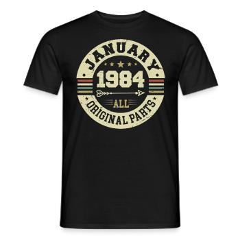 January 1984 - Geburtstag im Januar 1984 - Männer T-Shirt - Schwarz - Vorne - AI Model Male 178 light (178cm)