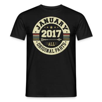 January 2017 - Geburtstag im Januar 2017 - Männer T-Shirt - Schwarz - Vorne - AI Model Male 178 light (178cm)