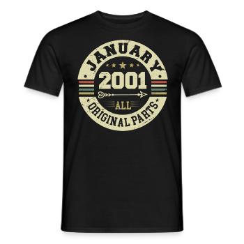 January 2001 - Geburtstag im Januar 2001 - Männer T-Shirt - Schwarz - Vorne - AI Model Male 178 light (178cm)
