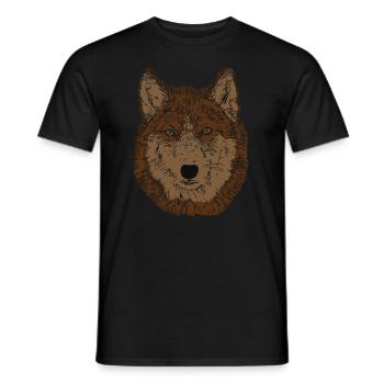 Chien brun - Visage de chien - T-shirt homme - noir - Devant - AI Model Male 178 light (178cm)
