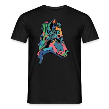 Buntes Hunde Gesicht - Männer T-Shirt - Schwarz - Vorne - AI Model Male 178 light (178cm)