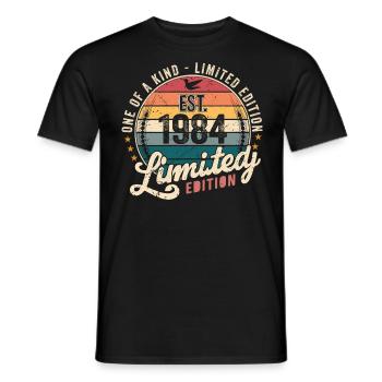 Cadeau d’anniversaire 1984 Millésime 1984 Rétro 1984 - T-shirt homme - noir - Devant - AI Model Male 178 light (178cm)