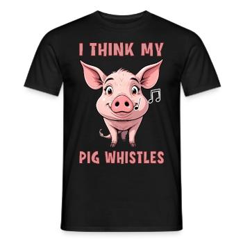 Je pense que mon cochon siffle - T-shirt homme - noir - Devant - AI Model Male 178 light (178cm)