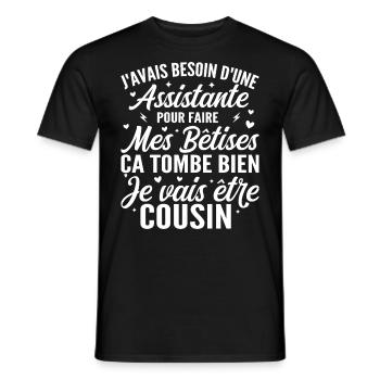 I'm going to be a cousin, Future cousin gift - Men's T-Shirt - black - Front - AI Model Male 178 light (178cm)