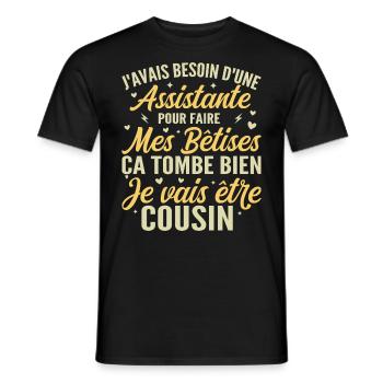 I'm going to be a cousin, Future cousin gift - Men's T-Shirt - black - Front - AI Model Male 178 light (178cm)