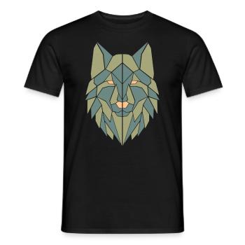 conception graphique de tête de chien colorée - T-shirt homme - noir - Devant - AI Model Male 178 light (178cm)
