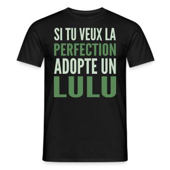 Si tu veux la perfection adopte Lulu Lucas Lucien - T-shirt homme - noir - Devant - AI Model Male 178 light (178cm)