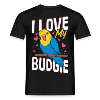 Wellensittich Care Sprechender Vogel Wellensittich - Männer T-Shirt - Schwarz - Vorne - AI Model Male 178 light (178cm)