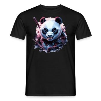 Panda ninja maléfique - T-shirt homme - noir - Devant - AI Model Male 178 light (178cm)