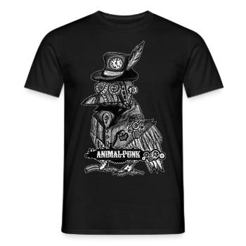 Mr. Raven SteamPunk AnimalPunk - Männer T-Shirt - Schwarz - Vorne - AI Model Male 178 light (178cm)