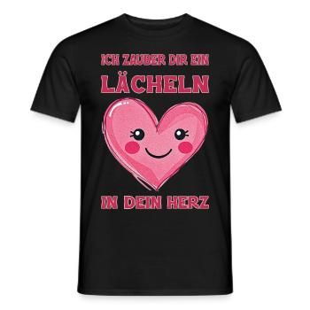 Je vais te mettre un sourire sur le cœur - T-shirt homme - noir - Devant - AI Model Male 178 light (178cm)