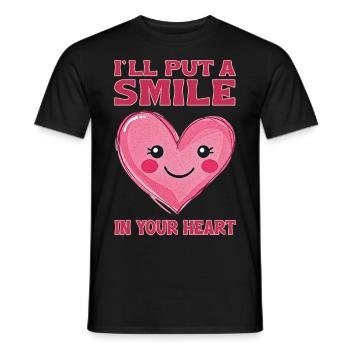 Je vais te mettre un sourire dans le cœur - T-shirt homme - noir - Devant - AI Model Male 178 light (178cm)