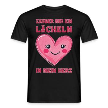 Mets un sourire sur mon cœur - T-shirt homme - noir - Devant - AI Model Male 178 light (178cm)