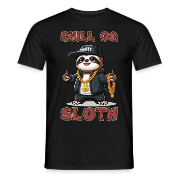 Chill OG Sloth - Männer T-Shirt - Schwarz - Vorne - AI Model Male 178 light (178cm)