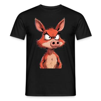 Angry mad pig - Männer T-Shirt - Schwarz - Vorne - AI Model Male 178 light (178cm)