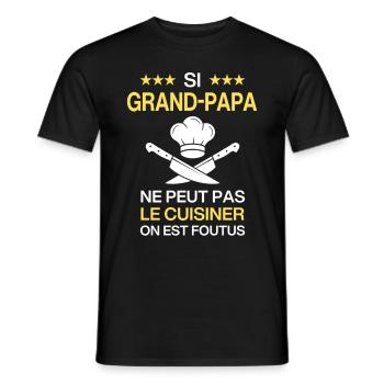 Si Grand-Papa le cuisiner cadeau humour - T-shirt homme - noir - Devant - AI Model Male 178 light (178cm)