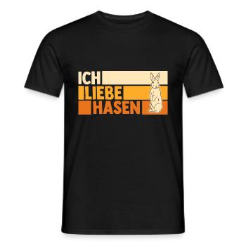 Kaninchen Hase - Männer T-Shirt - Schwarz - Vorne - AI Model Male 178 light (178cm)